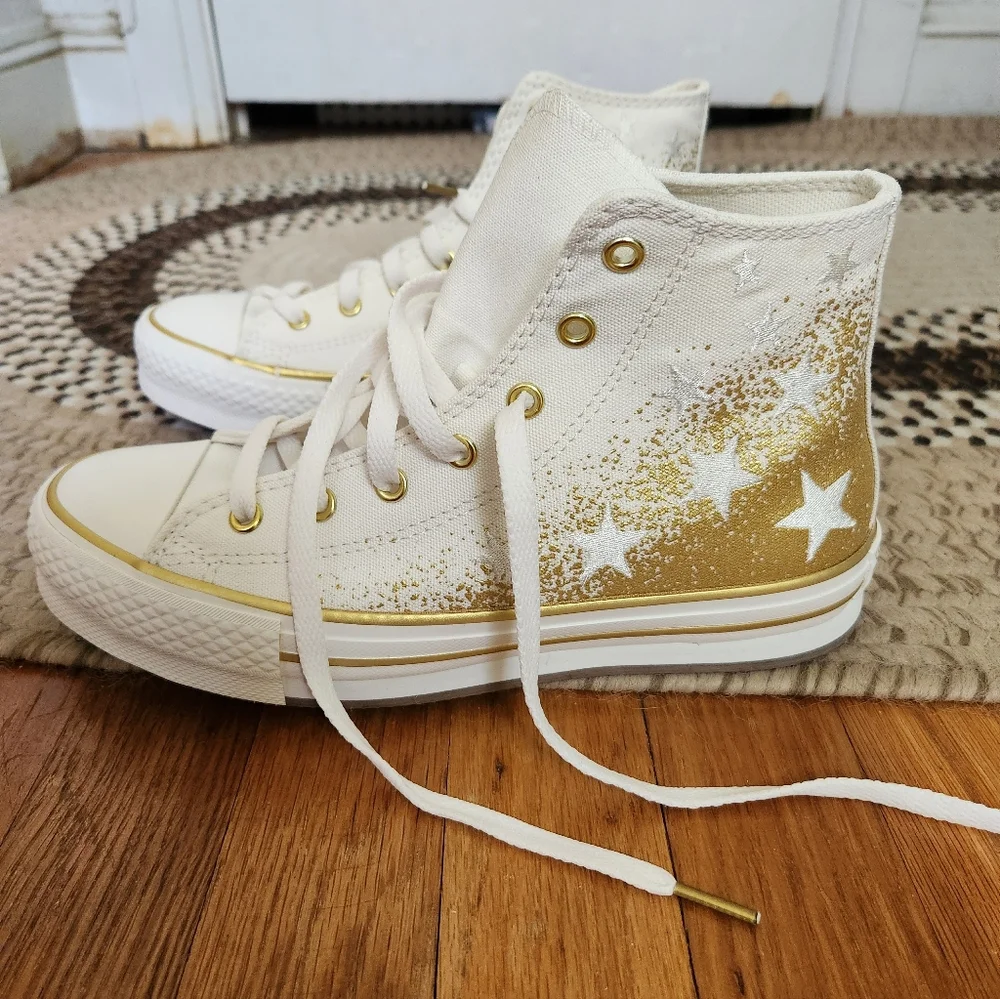 Converse High-Top - White and Gold